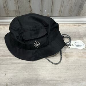 New Prana Kootenai Bucket Hat Black UPF 50+ 90s Outdoor Gorpcore Hiking Sun
